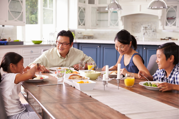family at table eating